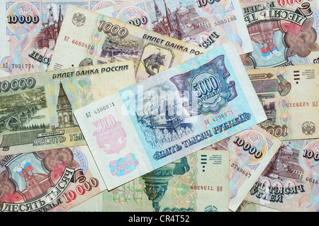 Billets russes historique, 1992-1995 Banque D'Images