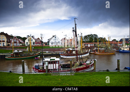 Port, Greetsiel, Frise orientale, Basse-Saxe, Allemagne, Europe Banque D'Images