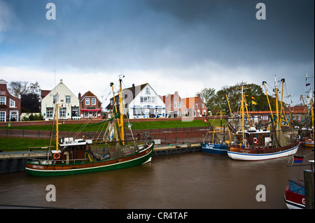 Port, Greetsiel, Frise orientale, Basse-Saxe, Allemagne, Europe Banque D'Images