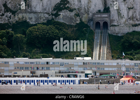 France, Seine Maritime, Le Treport, le funiculaire Banque D'Images