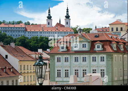 Le monastère de Strahov vus de Hradschin, quartier du château de Prague, la Bohême, République Tchèque, Europe Banque D'Images