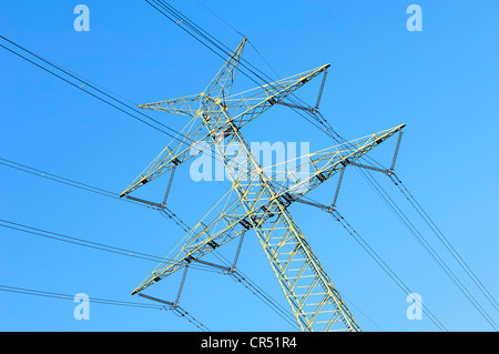Pylône de l'électricité, l'Altes Land, Basse-Saxe, Allemagne, Europe Banque D'Images