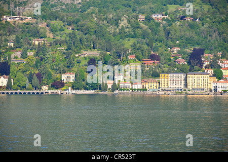 Vue panoramique,vue magnifique sur le lac du Bellagio,Villes, Candenabbia,Tremezzo, Menagio,Villas de luxe, les lacs italiens, le lac de Côme, Italie Banque D'Images