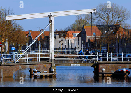 Hofstraatbrug pont-levis, Alkmaar, Hollande du Nord, Hollande, Pays-Bas, Europe Banque D'Images