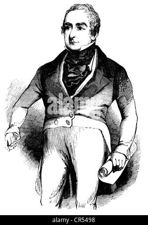 Peel, Robert, 5.2.1788 - 2.7.1850, politicien britannique (conservateur), Premier ministre 1834/1835 et 1841 - 1845, demi-longueur, gravure contemporaine en bois, Banque D'Images