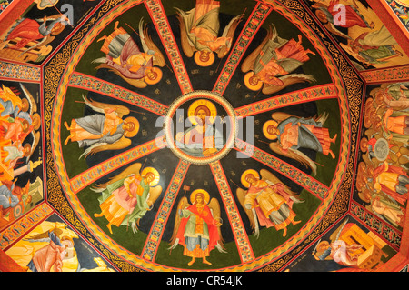 La peinture du plafond dans l'église orthodoxe russe de San Miguel Arcángel, près d'Altea, Costa Blanca, Espagne, Europe Banque D'Images