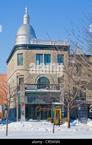 Canada, Québec, Montréal, quartier Plateau Mont Royal, rue Rachel, l'Auberge de La Fontaine Banque D'Images