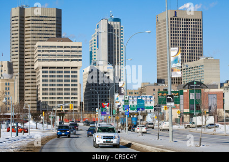 Canada, Province du Manitoba, Winnipeg, centre-ville et des bâtiments Banque D'Images