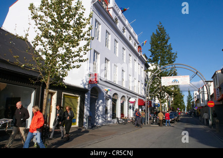 L'Islande, Reykjavik, la rue commerciale Bankastraeti Banque D'Images