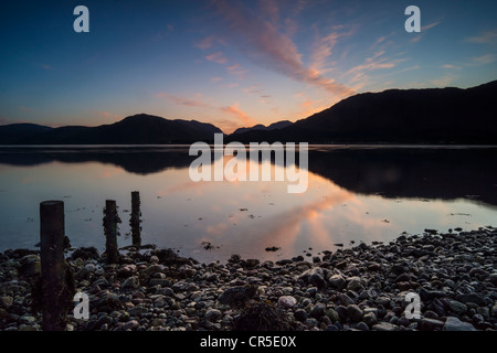 Coucher de soleil sur le Loch Linnhe, Ecosse Banque D'Images