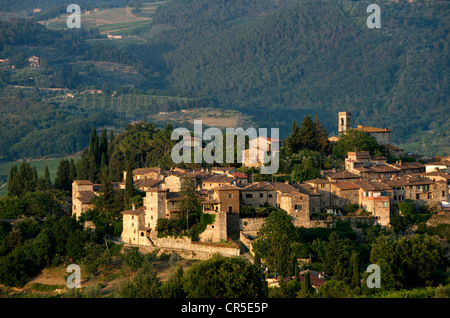 Italie, Toscane, région de production du vin Chianti Montefioralle, Banque D'Images