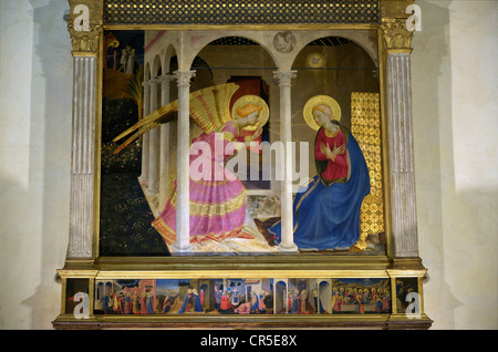 Italie, Toscane, Cortona, Museo Diocesano, retable de l'Annonciation de Fra Angelico Banque D'Images