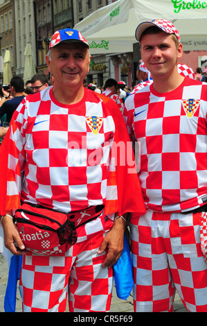 Supporters croates lors de l'Euro 2012, Poznan, Pologne Banque D'Images