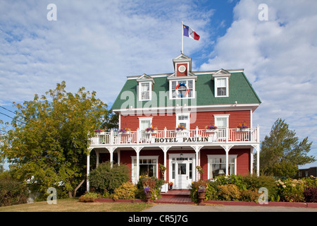 Canada, Nouveau-Brunswick, Acadie, Caraquet, Paulin Hôtel et restaurant de style victorien construit en 1891 Banque D'Images