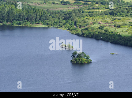 Glanmore Lake vue depuis le col Healy, comté de Kerry, Irlande Banque D'Images