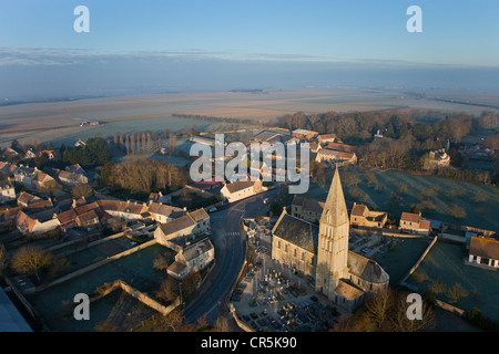 France, Calvados, Beny sur Mer (vue aérienne) Banque D'Images