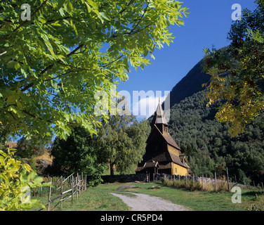 Église la plus ancienne de l'Europe, l'Église, Urnes sur Lustrafjord, Sogn og Fjordane, Norvège, Scandinavie, Europe Banque D'Images