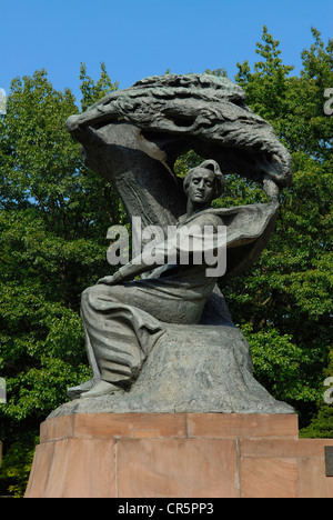 Pologne, Varsovie, monument dédié au compositeur Frédéric Chopin, oeuvre de sculpteur Waclaw Szymanowski, situé à l'intérieur Banque D'Images