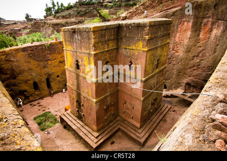 Bet Giyorgis Rock-Hewn Église, Lalibela, Ethiopie, Afrique Banque D'Images