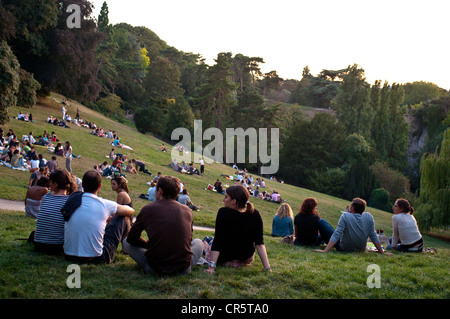 France, Paris, Parc des Buttes Chaumont Banque D'Images