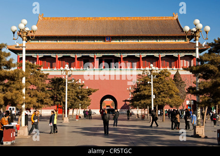 Porte Duanmen, l'entrée sud de la Cité Interdite, Beijing, China, Asia Banque D'Images