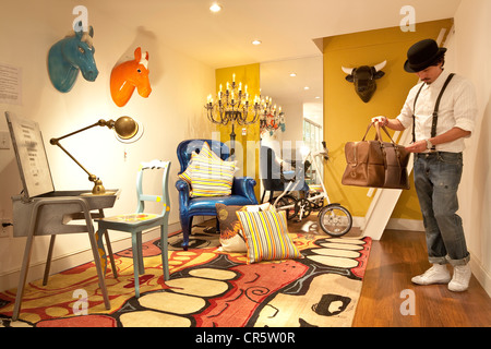 United States, Florida, Miami Beach, South Beach, concept store, Base de coin design Banque D'Images