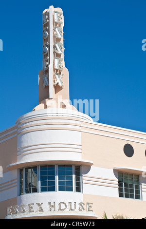 United States, Florida, Miami Beach, South Beach, le quartier Art déco, Collins Avenue, l'hôtel Essex House construit dans un bâtiment Banque D'Images
