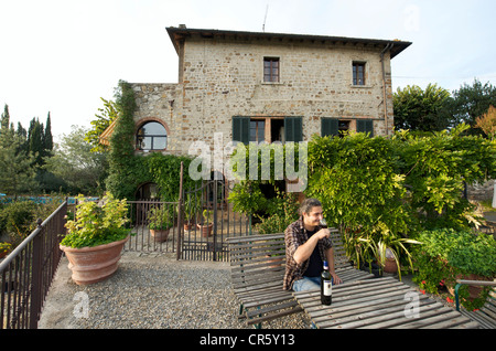 Italie, Toscane, région de production du vin Chianti, Castellina in Chianti, Azienda Agricola San Donatino à Maria Christina Diaz's Banque D'Images