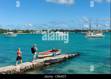 L'Ile Maurice, Côte nord-ouest, le district de Rivière du Rempart, Grand Baie Banque D'Images