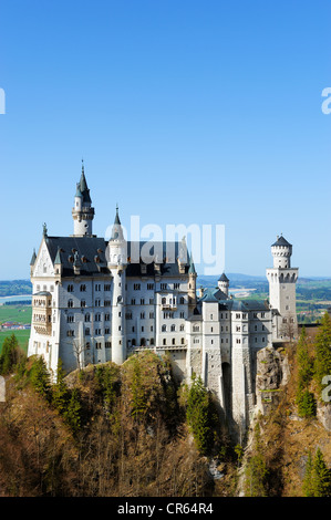 Schloss Neuschwanstein Castle, de Marienbruecke, Mary's Bridge, à l'Est, l'Allgaeu Bayerisch souabe, Allgaeu, Bavaria, Germany, Europe Banque D'Images