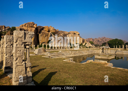 L'Inde, l'État de Karnataka, Hampi, capitale du dernier grand royaume hindou de Vijayanagar entre le 14ème et le 16ème siècle, site Banque D'Images