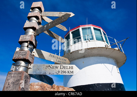 L'Afrique du Sud, Western Cape, Cape Peninsula, Parc National de Table Mountain, le Cap de Bonne Espérance, ancien phare Banque D'Images