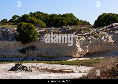 L'Afrique du Sud, Western Cape, Cape Town, la prison de Robben Island, au patrimoine mondial de l'UNESCO, en face de la ville, la carrière d'où Banque D'Images