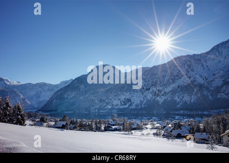 L'Autriche, Haute Autriche, vue sur le lac de Hallstatt Banque D'Images