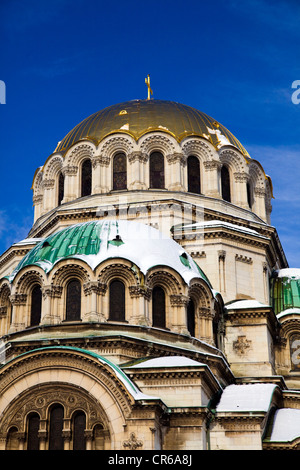 Cathédrale Alexandre Nevski Memorial Church en hiver à Sofia, Bulgarie Banque D'Images