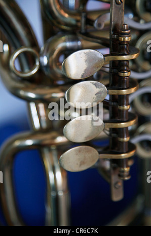 Instrument de cuivre vannes, Close up Banque D'Images