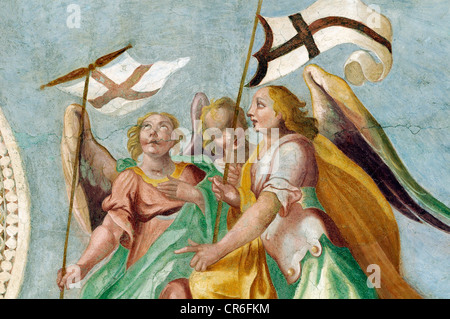 Fresque au plafond, la Basilique Saint-Jean de Latran, la Basilique de San Giovanni in Laterano, Rome, Latium, Italie, Europe Banque D'Images