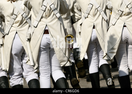 Spielmannszug de Radeberg fanfare, Costume traditionnel et carabiniers's parade, ouverture de la fête 2010 Banque D'Images