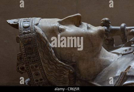 Effigie de Richard Coeur de Lion à la Cathédrale de Rouen, sur le tombeau dit pour avoir contenu son coeur. Normandie, France Banque D'Images