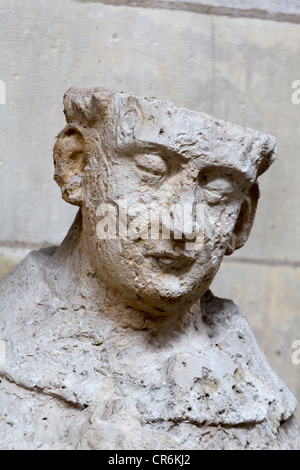 Statue de Saint Nicaise à la Cathédrale de Rouen, Haute-Normandie, France Banque D'Images