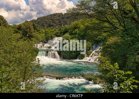 Chutes d'eau à parc national de Krka, Croatie Banque D'Images