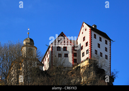 Burg Château de Écran bavaroises, mentionné en 1358, avec le château de capel, 1750, écran bavaroises Haute-franconie, Bavaria, Germany, Europe Banque D'Images