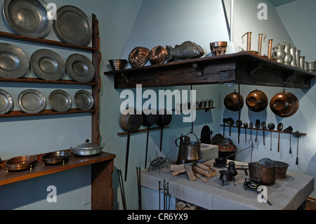 Cuisine de Nuremberg à partir de la 17e siècle dans une maison patricienne Fembohaus, datant de la fin de la Renaissance et Baroque Banque D'Images