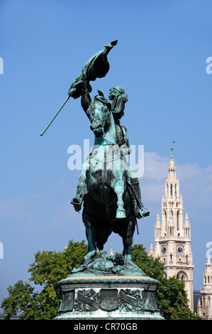 Statue équestre de l'Archiduc Charles, duc de Teschen, 1771 - 1847, Heldenplatz square, Vienne, Autriche, Europe Banque D'Images