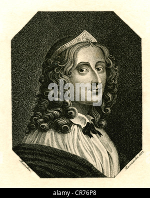 Christina (Christine) La reine de Suède, 1626 - 1689, portrait, gravure sur cuivre, vers 1823, l'artiste n'a pas d'auteur pour être effacé Banque D'Images