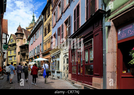 France, Alsace, Colmar, La Maison Pfister, de style renaissance (1537) dans la rue des Marchands Banque D'Images