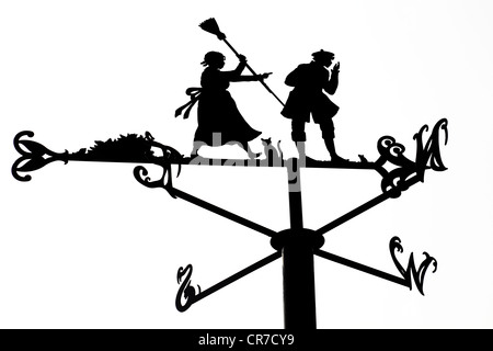 Weathervane d'une série représentant Robert Burns poème Tam O' Shanter sur le chemin du poète au Musée du lieu de naissance, Alloway, Écosse, Royaume-Uni Banque D'Images