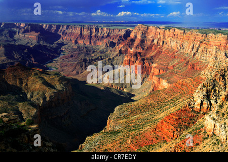 Point Navajo au coucher du soleil, Rive Sud, le Parc National du Grand Canyon, Arizona, USA Banque D'Images