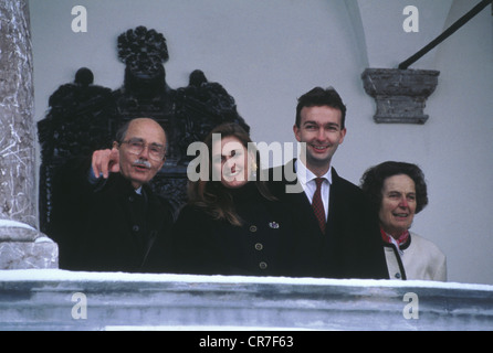 Habsburg-Lothringen, Karl of, * 11.1.1961, politicien autrichien (Parti Populaire autrichien), demi-longueur, avec Otto von Habsburg-Lothringen, Francesca von Thyssen-Bornemisza, Regina of Habsburg Lorraine, son mariage avec Francesca, Mariazell, Autriche, 1.2.1993, Banque D'Images