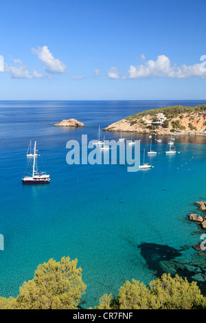 L'Espagne, Îles Baléares, Mallorca, Cala D'Hort Beach Banque D'Images